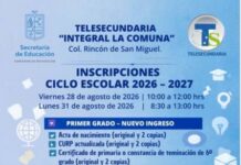 YA ESTA EN ZACAPU 📚🏫 TELESECUNDARIA “INTEGRAL LA COMUNA” ABRE INSCRIPCIONES PARA EL CICLO ESCOLAR 2026-2027